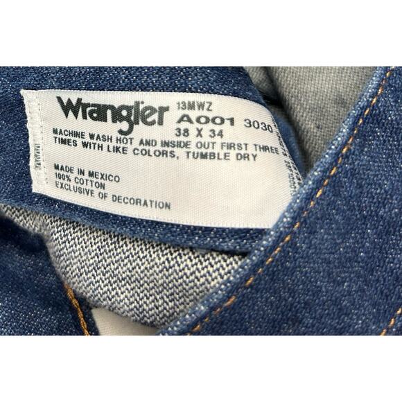 Wrangler‎ A001 Men’s Cowboy Cut 100% Cotton Western Blue Jeans 38 x 34 Preowned - Picture 3 of 9